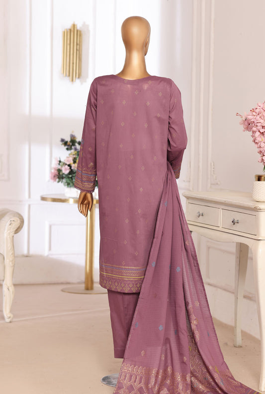Exclusive by HZ Textiles Embroidered Lawn Suit Unstitched 3 Piece EJC - 7043