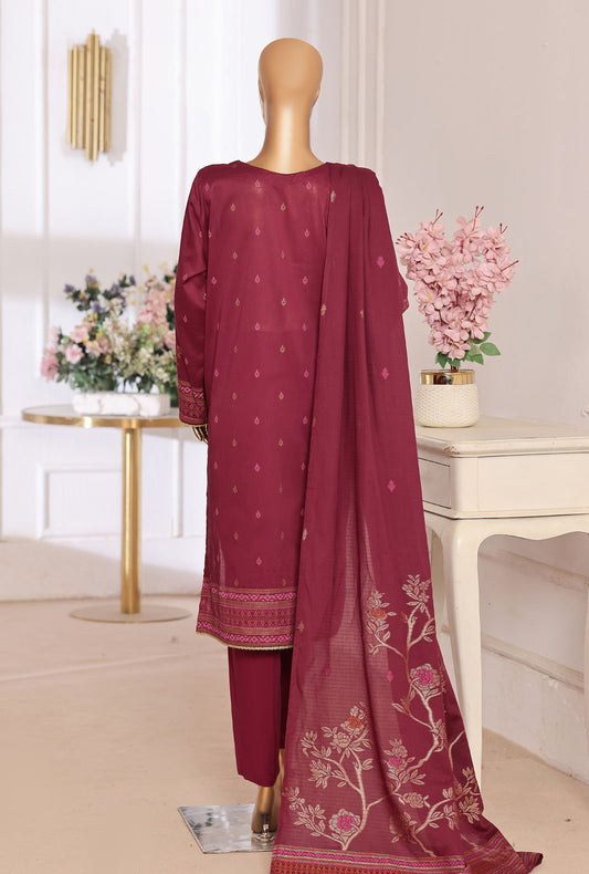 Exclusive by HZ Textiles Embroidered Lawn Suit Unstitched 3 Piece EJC - 7046