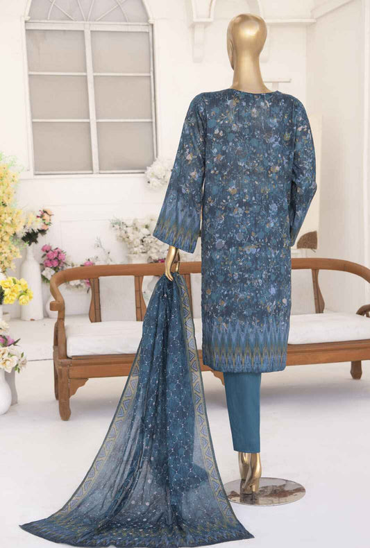 Elite by HZ Textiles Embroidered Lawn Unstitched 3 Piece Suit ELC-213 - Summer Collection