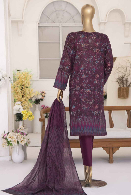 Elite by HZ Textiles Embroidered Lawn Unstitched 3 Piece Suit ELC-214 - Summer Collection