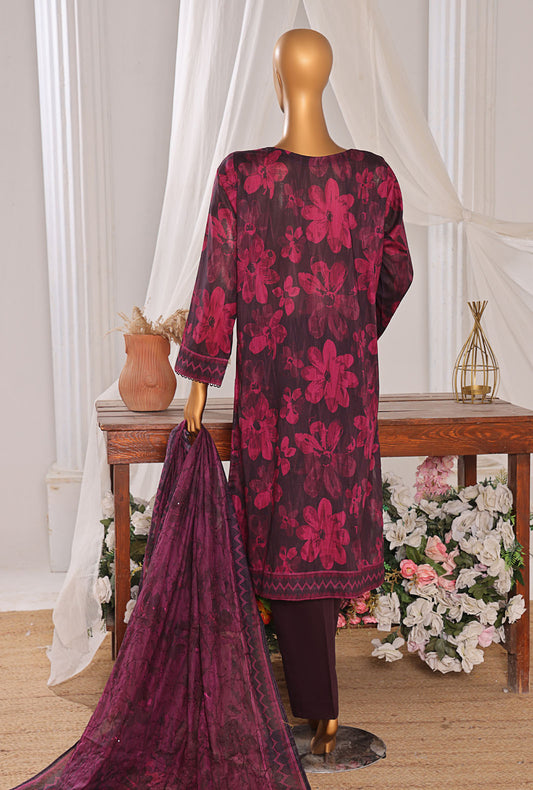 Elite by HZ Textiles Embroidered Lawn Unstitched 3 Piece Suit ELC-806 - Winter Collection