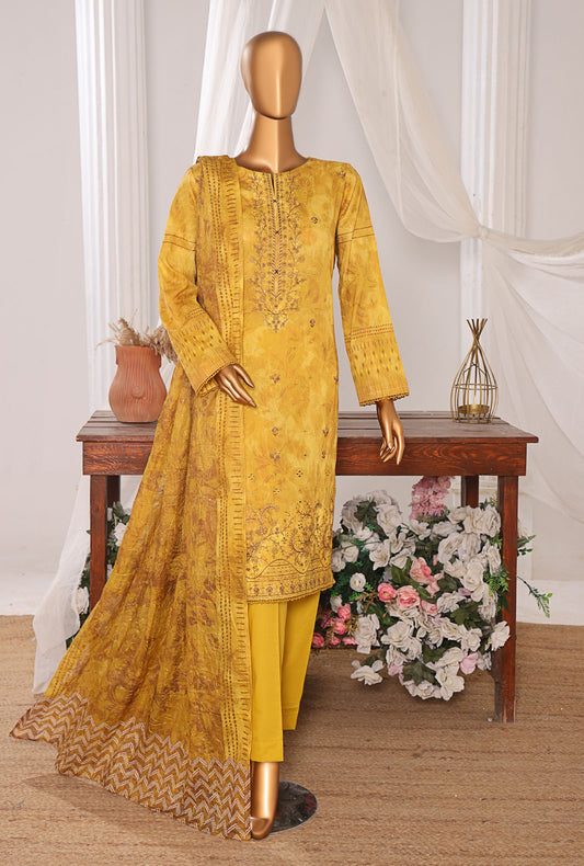 Elite by HZ Textiles Embroidered Lawn Unstitched 3 Piece Suit ELC-808 - Winter Collection