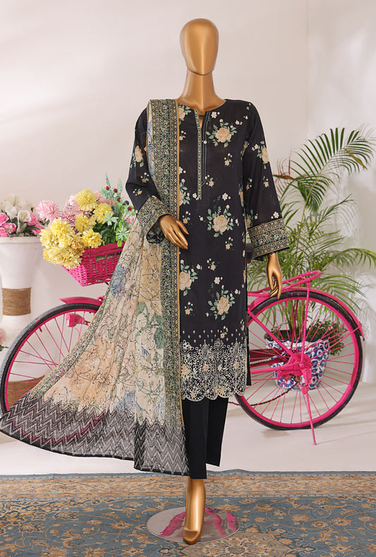 Elite by HZ Textiles Embroidered Lawn Unstitched 3 Piece Suit ELC-809 - Winter Collection