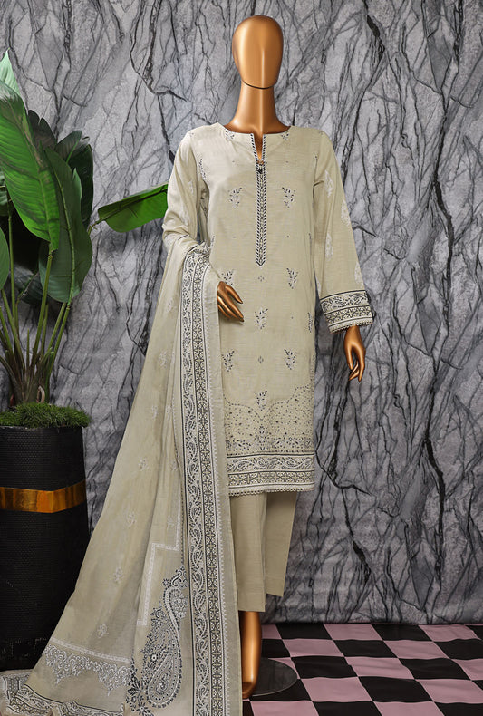 Exclusive Mid Summer by HZ Textiles Embroidered Cotton Suit Unstitched 3 Piece EMC-25 - Summer Collection