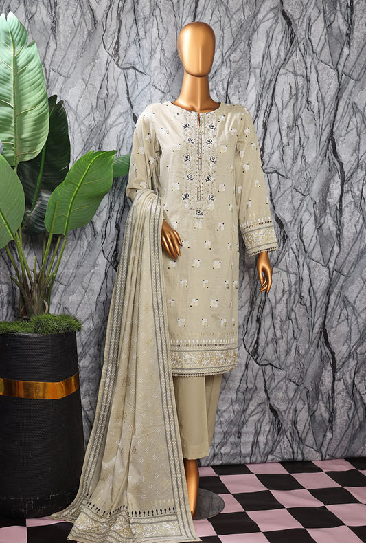 Exclusive Mid Summer by HZ Textiles Embroidered Cotton Suit Unstitched 3 Piece EMC-26 - Vol - 02
