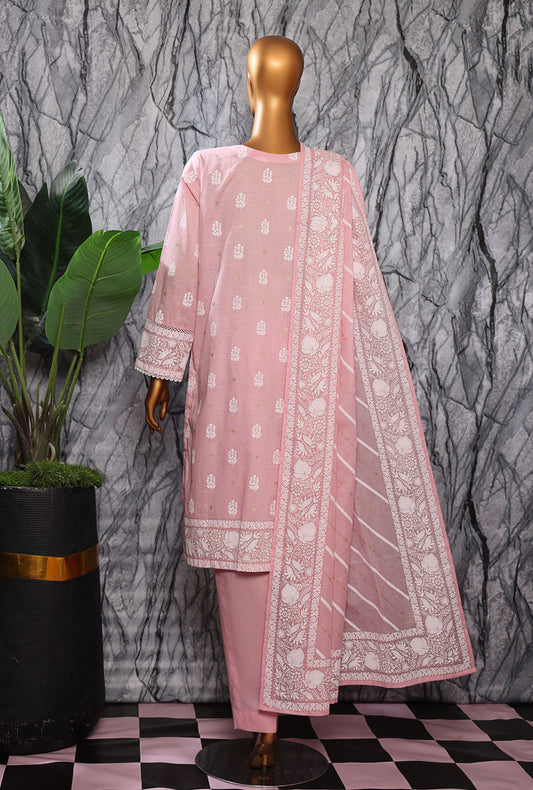 Exclusive Mid Summer by HZ Textiles Embroidered Cotton Suit Unstitched 3 Piece EMC-28 - Vol - 02