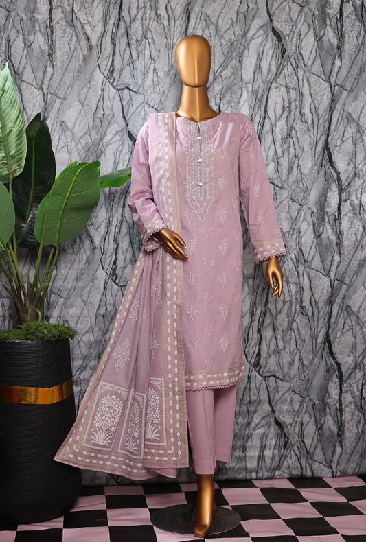 Exclusive Mid Summer by HZ Textiles Embroidered Cotton Suit Unstitched 3 Piece EMC-30 - Vol - 02