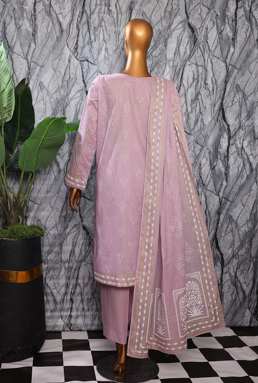 Exclusive Mid Summer by HZ Textiles Embroidered Cotton Suit Unstitched 3 Piece EMC-30 - Vol - 02