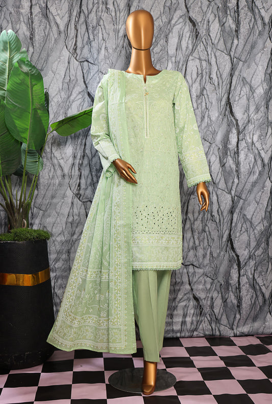 Exclusive Mid Summer by HZ Textiles Embroidered Cotton Suit Unstitched 3 Piece EMC-33 - Summer Collection