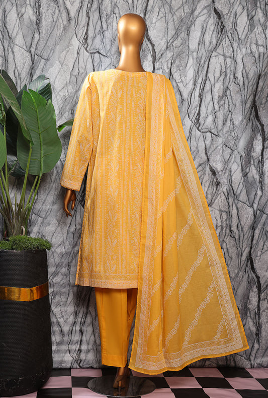 Exclusive Mid Summer by HZ Textiles Embroidered Cotton Suit Unstitched 3 Piece EMC-36 - Vol - 02