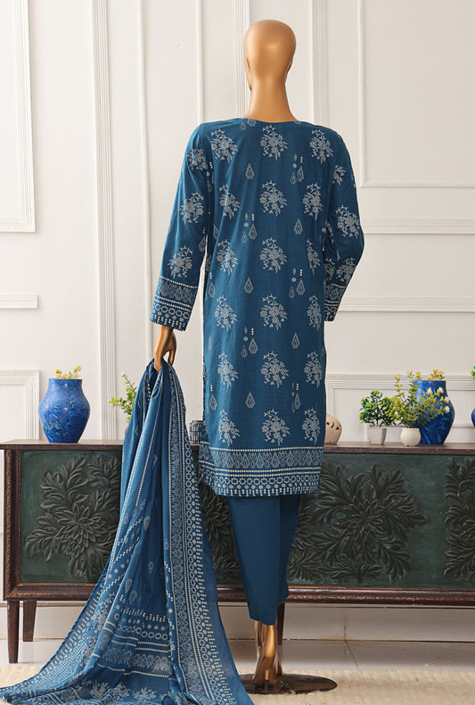 Exclusive Mid Summer by HZ Textiles Embroidered Cotton Suit Unstitched 3 Piece EMC-37 - Summer Collection