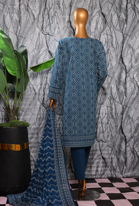 Exclusive Mid Summer by HZ Textiles Embroidered Cotton Suit Unstitched 3 Piece EMC-38 - Vol - 02