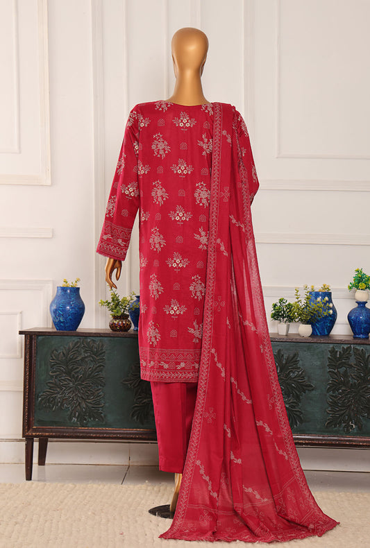 Exclusive Mid Summer by HZ Textiles Embroidered Cotton Suit Unstitched 3 Piece EMC-40 - Vol - 02