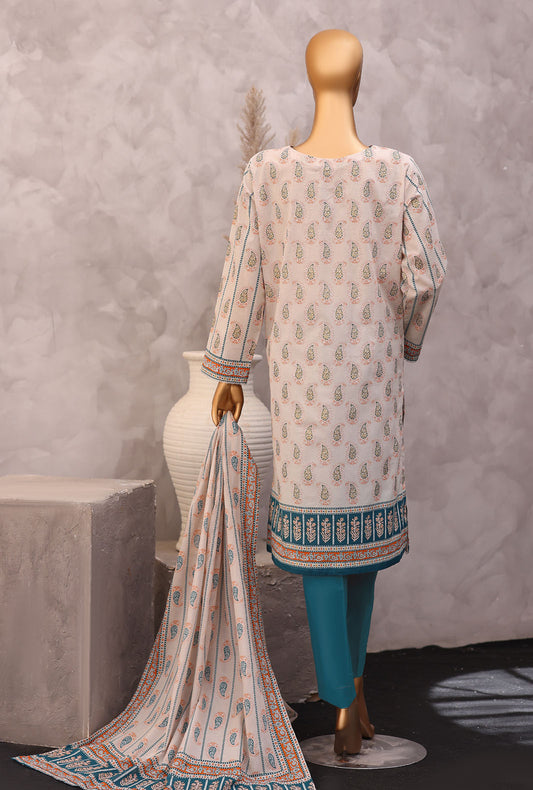 Exclusive by HZ Textiles Printed Lawn Suit Unstitched 3 Piece EPC - 7061