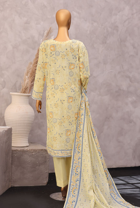 Exclusive by HZ Textiles Printed Lawn Suit Unstitched 3 Piece EPC - 7064
