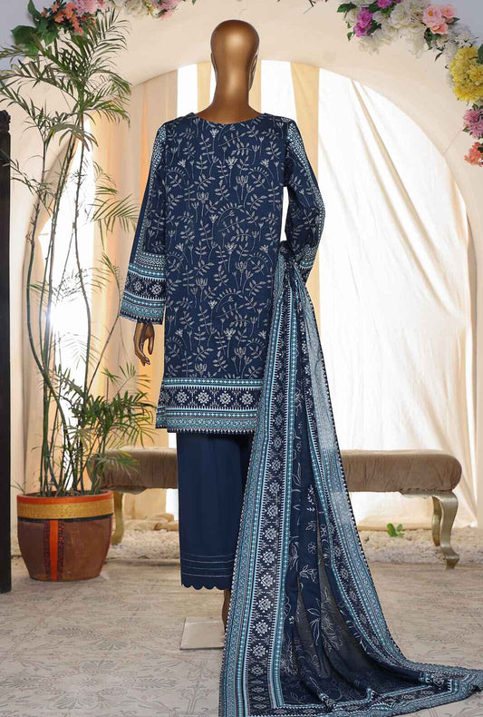 3 Piece Unstitched - Exclusive Printed Suit - EPS-07