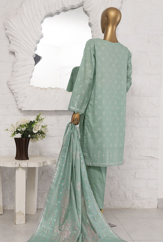 Exclusive by HZ Textiles Embroidered Lawn Suit Unstitched 3 Piece ES-02 - Summer Collection