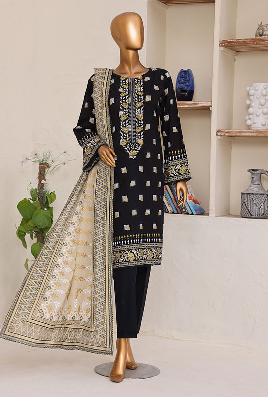 Exclusive by HZ Textiles Embroidered Lawn Suit Unstitched 3 Piece ES-05 - Summer Collection