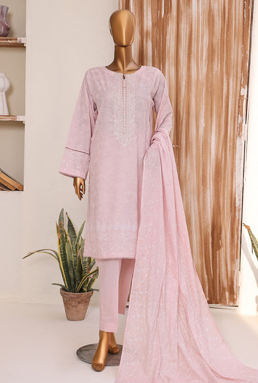 Exclusive by HZ Textiles Embroidered Lawn Suit Unstitched 3 Piece ES-19 - Summer Collection