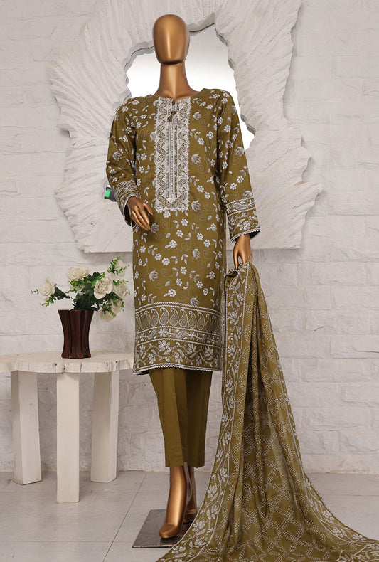 Exclusive by HZ Textiles Embroidered Lawn Suit Unstitched 3 Piece ES-22 - Summer Collection
