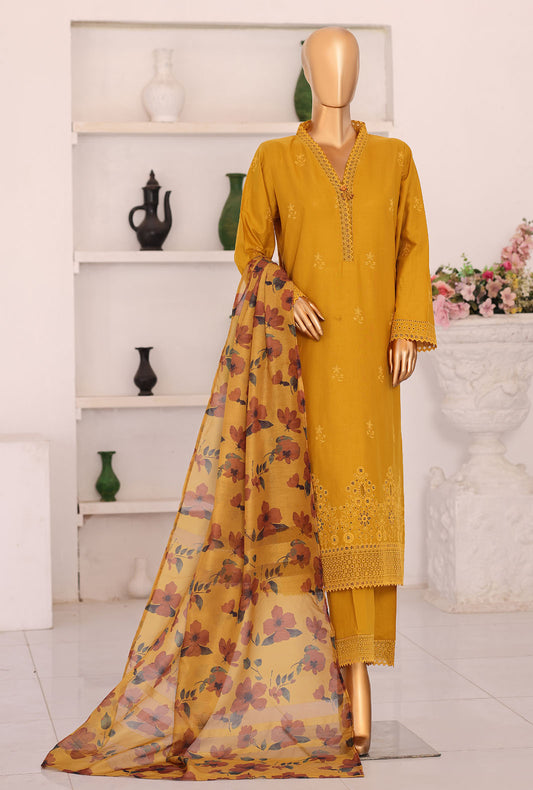 Floral Vibes by HZ Textiles Embroidered Lawn Suit Unstitched 3 Piece FVE - 01