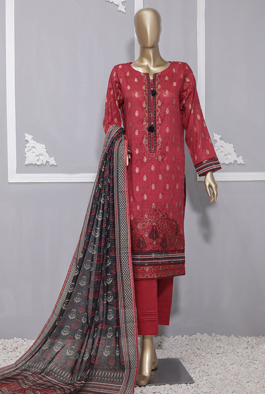 3 Piece Unstitched - Jacquard Premium Embroidered Suit JPE-13