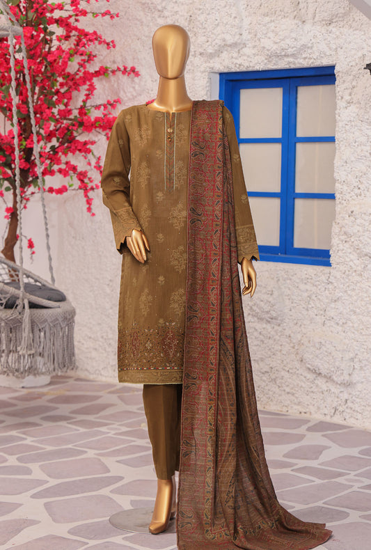 Crosshatch Embroidered Khaddar Unstitched Suit By HZ Textiles- KCE - 3084