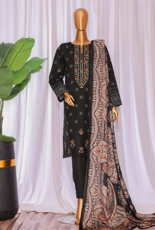Crosshatch Embroidered Khaddar Unstitched Suit By HZ Textiles- KCE - 3088