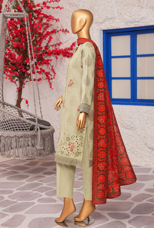 Crosshatch Embroidered Khaddar Unstitched Suit By HZ Textiles- KCE - 3090