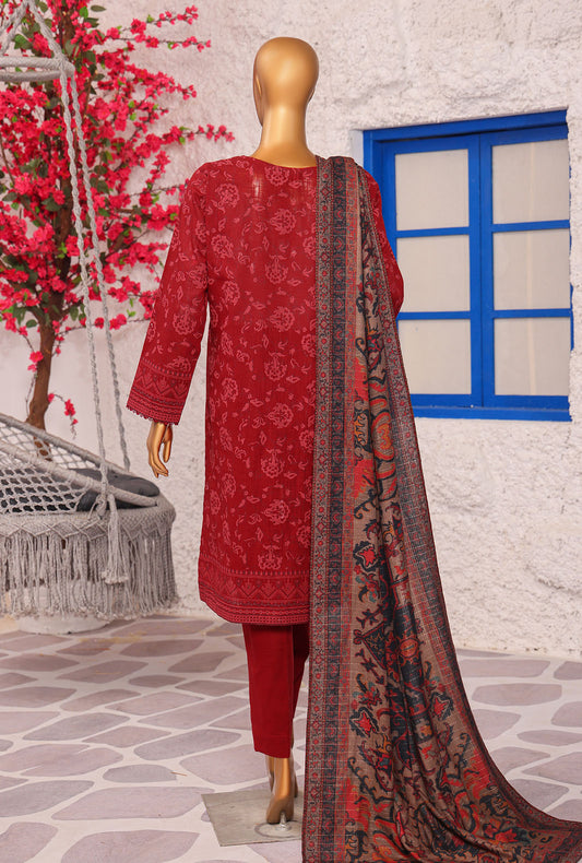 Crosshatch Embroidered Khaddar Unstitched Suit By HZ Textiles- KCE - 3092