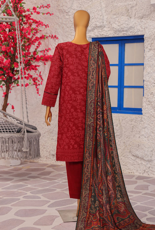 Crosshatch Embroidered Khaddar Unstitched Suit By HZ Textiles- KCE - 3094