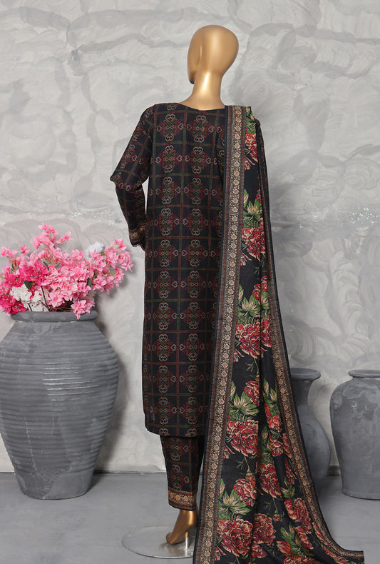 Khaddar Co Ords by HZ Textiles Embroidered Khaddar Suit Unstitched 3 Piece KCP - 3068