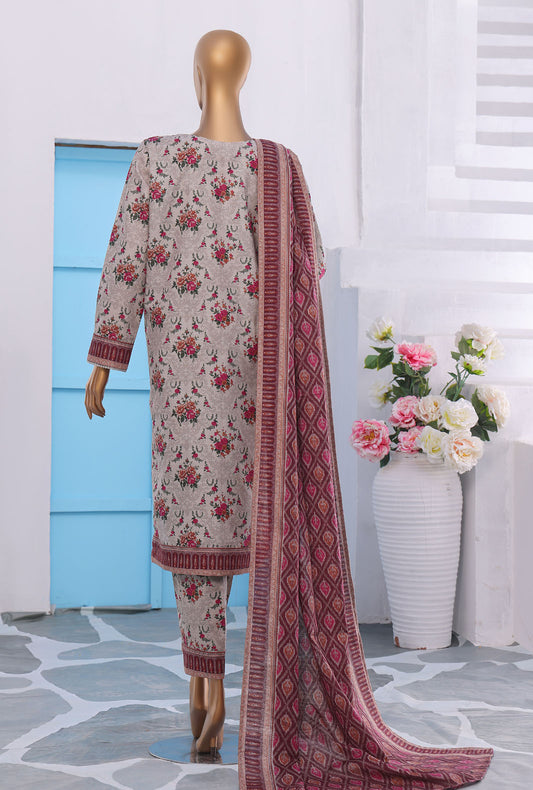 Khaddar Co Ords by HZ Textiles Embroidered Khaddar Suit Unstitched 3 Piece KCP - 3072