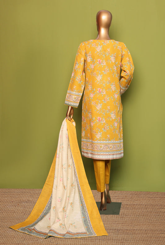3 Piece Stitched Khaddar Embroidered Suit