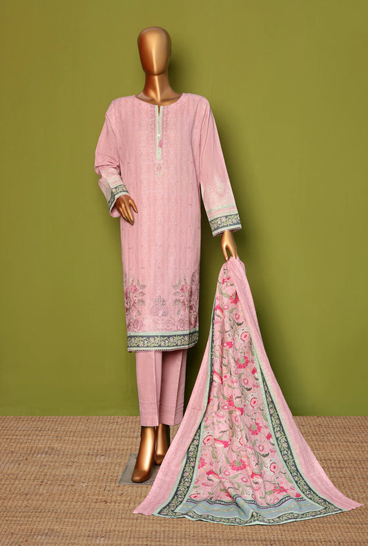 3 Piece Stitched Khaddar Embroidered Suit