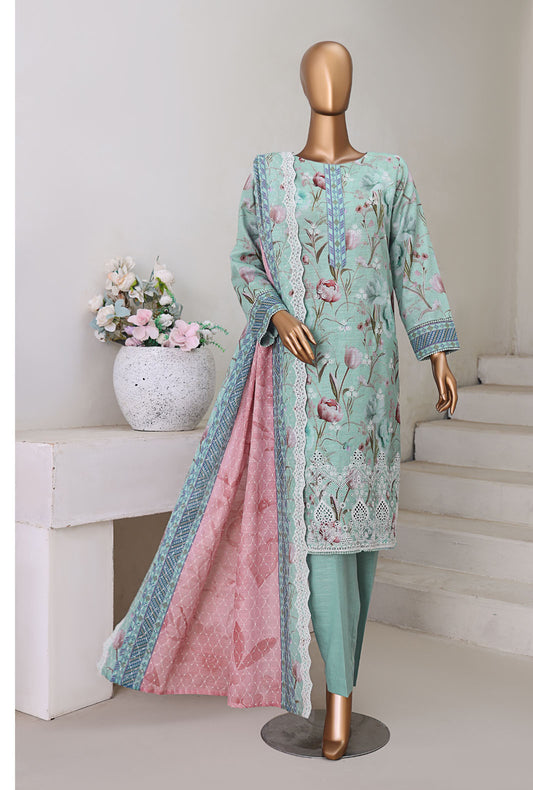 Khaddar Chikankari by HZ Textiles Embroidered Khaddar Suit Unstitched 3 Piece - KEC-105 - Winter Collection