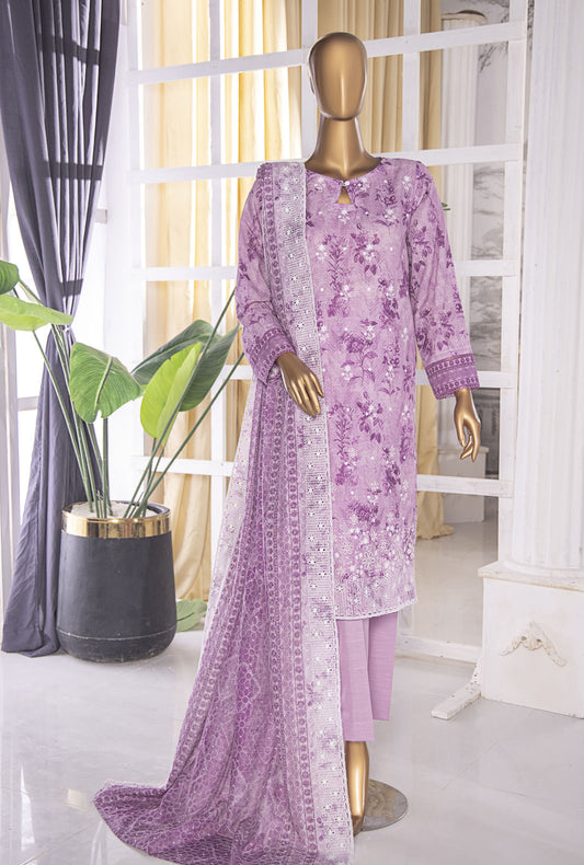 Khaddar Chikankari by HZ Textiles Embroidered Khaddar Suit Unstitched 3 Piece - KEC-108 - Winter Collection