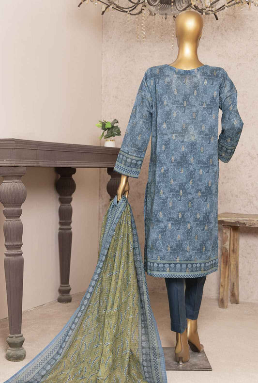 3 Piece Unstitched - Kalamkari Jacquard Embroidered Suit - KJE-03