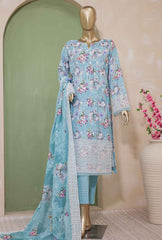 3 Piece Unstitched - Kohinoor Embroidered Netkari Suit - KNC-01