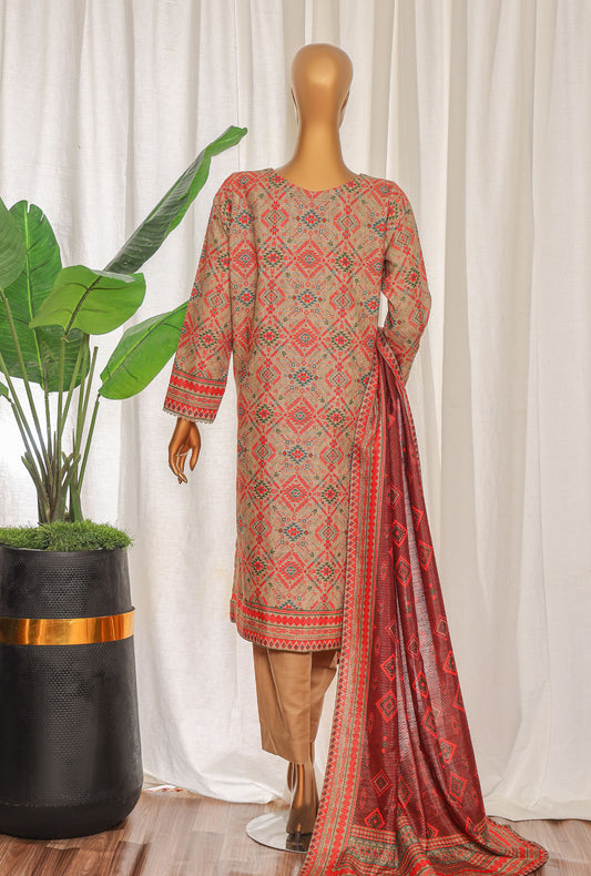 Premium Khaddar by HZ Textiles Embroidered Khaddar Suit Unstitched 3 Piece - KPE - 3034