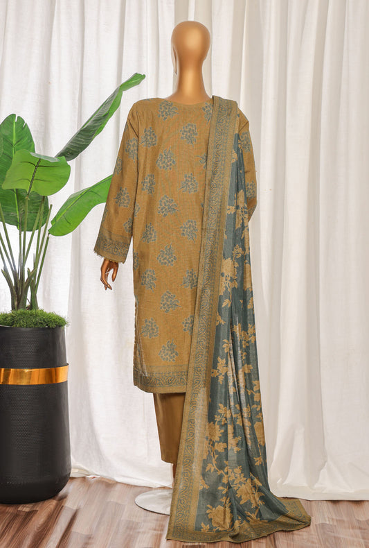Premium Khaddar by HZ Textiles Embroidered Khaddar Suit Unstitched 3 Piece - KPE - 3038