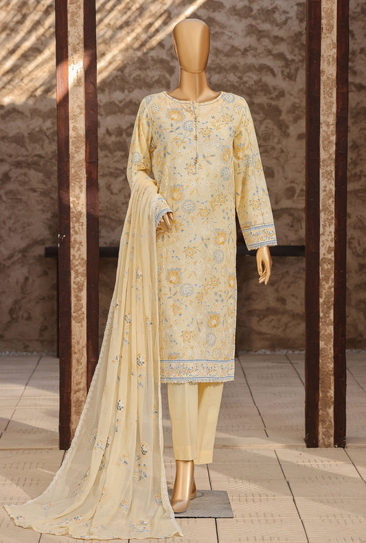 Libas e Khas by HZ Textiles Embroidered Karandi Suit Unstitched 3 Piece KPP - 7027