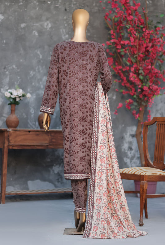 Khaddar Separates by HZ Textiles Printed Khaddar Suit Unstitched 3 Piece KSP - 3424