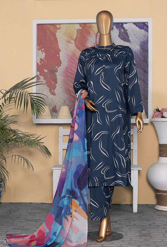 Linen Wintry by HZ Textiles Printed Linen Suit Unstitched 3 Piece LCP-1316 Vol-4 - Winter Collection