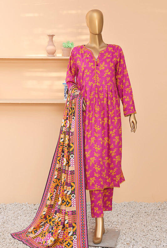 Linen Wintry by HZ Textiles Printed Linen Suit Unstitched 3 Piece LCP-201 Vol-4 - Winter Collection