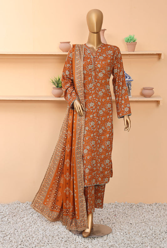 Linen Wintry by HZ Textiles Printed Linen Suit Unstitched 3 Piece LCP-202 Vol-4 - Winter Collection