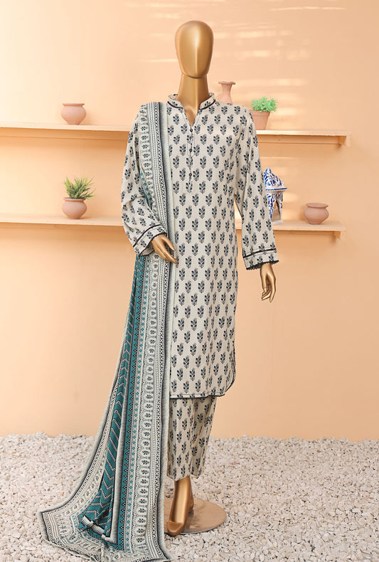 Linen Wintry by HZ Textiles Printed Linen Suit Unstitched 3 Piece LCP-208 Vol-4 - Winter Collection