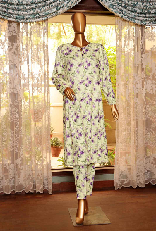 2 Piece Unstitched - Digital Printed Linen Dobby Co-Ords Suit - LDP-1099