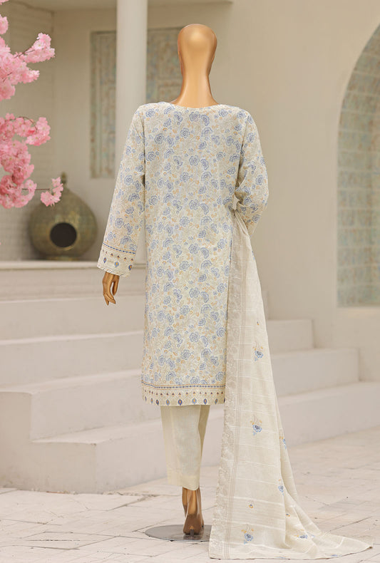 Libas e Khas by HZ Textiles Embroidered Karandi Suit Unstitched 3 Piece LKE - 7021