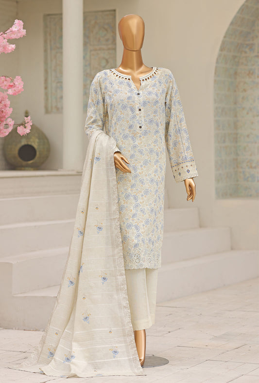 Libas e Khas by HZ Textiles Embroidered Karandi Suit Unstitched 3 Piece LKE - 7021